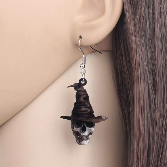 Halloween Day Of The Dead Dangle Earrings - Picture 2 of 6